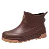 Botas de lluvia cortas de moda transfronterizas para hombre, zapatos de pesca impermeables y resistentes al desgaste para exteriores, zapatos de goma antideslizantes para cocina, zapatos impermeables para lavado de autos para hombre