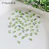 Rhinestones para decoración de uñas de circón biselado color verde fruta, modernos y brillantes, mini rhinestones para uñas de forma irregular con base plana color verde claro fresco