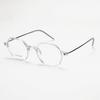 1013 Armazón de Gafas Artístico Japonés Cara Pequeña Poligonal Ultraligero Acero Plástico Patilla de Titanio Armazón para Gafas de Alta Miopía para Hombres y Mujeres