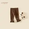 Roupas Infantis Meninas Roupas de Outono Calças 2026 Novo Estilo Fashionável Confortável Estilo Primavera Outono Crianças Calças Leggings Micro Flare Tendência