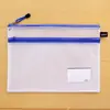 Pasta grossa transparente gradeada com zíper por assunto bolsa para guardar provas A4 estudante à prova d'água documento