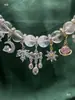 Acessórios DIY de Cristal Alta Retenção de Cor Banhado a Prata Estilo Corte Pingente de Zircônia Anel Pendente Estrela Lua Acessórios para Pulseira