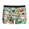 Cueca Masculina Estampada de Natal Nova Respirável Confortável Boxer de Seda de Leite Boxer com Estampa Digital de Seda de Leite