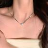 Lujo Ligero Nicho 2023 Nuevo Diseño de Alta Gama Estilo Francés Collar Estilo Coreano Diamante Brillante Estrella de Cinco Puntas Cadena Hueso de Serpiente para Mujeres