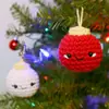 Producto Nuevo Transfronterizo, Bolas de Navidad Tejidas a Crochet Puramente Hechas a Mano para Decoración, Uso en Fiestas Navideñas, Productos Terminados Artesanales a Base de Plantas