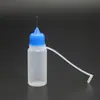 Frasco com agulha sub-frasco para maquiagem líquida frasco conta-gotas para pigmento de tatuagem frasco de plástico PE frasco de bico fino frasco dispensador