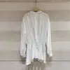 Blusa Elegante y Adelgazante de Manga Larga con Dobladillo Asimétrico, Nuevo Estilo Primavera 2026, Camisa de Estilo Coreano de Moda con Cintura Ajustable para Mujer