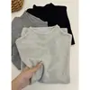 Suéter de Punto en Capas con Cuello Medio Alto para Mujer, Top Base Suave y Sedoso, Cuello Alto Pequeño de Otoño e Invierno, Estilo Simple, Mangas Largas por Dentro