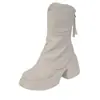 Botines cortos para mujer petite con suelas gruesas para aumentar la altura, ajuste ceñido, nuevos para otoño e invierno 2026, impermeables, con plataforma, tacón grueso, forro de felpa, botas estilo Martin