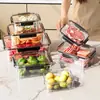 Caja Hermética para Conservar Frescura Cocina Refrigerador Clasificación de Alimentos Caja de Almacenamiento de Plástico Transparente Caja para Almacenar Frutas y Verduras con Tapa Caja Hermética para el Hogar