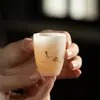 Taza de Porcelana Blanca y Arcilla de Jade con Diseños Pintados a Mano, Taza Maestra de Porcelana Blanca de Dehua, Juego de Té Kung Fu para el Hogar