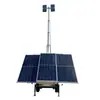 Farol móvel movido a energia solar montado em reboque 7m elevação manual iluminação LED torre de luz solar