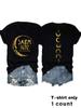 Estación Independiente Transfronteriza Verano Europeo y Americano Camiseta Luna y Letras Cuello Redondo Cuello Alto Manga Corta ebay Camiseta de Mujer