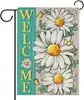 Bandera Decorativa de Jardín Nueva Primavera y Verano 2024, Doble Cara, Estampado Floral, Lino, Anti-Manchas, Bandera de Jardín Exterior
