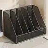 Estante para documentos, organizador de escritorio de oficina, estante para libros y archivos A4, soporte metálico para libros, estante de almacenamiento integrado multifuncional