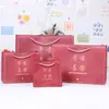 Novos Sacos de Presente Festivos em Vermelho Chinês, Sacolas de Mão para Celebrações, Lembrancinhas de Aniversário, Sacos de Doces, Sacos de Papel com Fitas