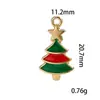 Componentes para aretes, pulseras, colgantes y accesorios DIY de aleación con diseño de goteo de aceite de Santa Claus, renos, árbol y copo de nieve, estilo caricatura transfronteriza