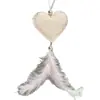 Nuevas decoraciones navideñas Árbol de Navidad Estrella de cinco puntas Colgante de plumas de amor Adornos para armario de árbol de Navidad