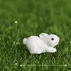 Ornatos pequenos para micro paisagismo, coelho animal fofo realista, coelho fofo para micro paisagismo jardinagem resina acessórios criativos