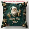 Funda de Cojín Decorativo Papá Noel Muñeco de Nieve Reno Impresa por un Lado para Navidad Invierno Sala de Estar Sofá Dormitorio