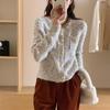 Cardigan tejido de punto para mujer, estilo pequeño y fragante, con hilo especial de línea de flores de alta calidad, nuevo para otoño, suéter abrigo corto variado de cuello redondo