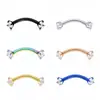 Joias de Piercing Europeias e Americanas de Aço Inoxidável Transfronteiriças Zircônia Redonda Stud para Sobrancelha Barra Curva Argola para Sobrancelha Piercing Corporal