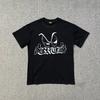 Camiseta Hip-Hop Casual com Estampa Europeia e Americana de Manga Curta High Street Letra Manga Meia-Manga Top Tendência
