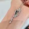 Areia Cadente Gotejante Zircônia Corrente Curta Galáxia Brilhante Prata Escovada Flash Diamante Colar Buquê Feminino Corrente da Clavícula Acessórios