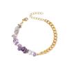 Vacaciones de verano europeas y americanas nuevo piedra natural cristal grava oro pulsera doble pulsera de mujer al por mayor