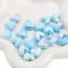 Cuentas de corazón de amor chapadas en color Mabei, acrílicas, sencillas, hechas a mano, para pulsera, cadena para teléfono móvil, accesorios de joyería
