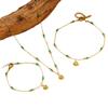 Nuevo Elegante Retro Nuevo Estilo Chino Lujo Ligero Gama Alta Regalo Piedra Verde Concha Conchas Chapado Oro 18K Acero Titanio Explosiones