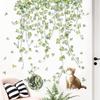 Fondo de balcón con hojas de parra, pintura decorativa, dibujos animados de gato lindo, pegatinas frescas para dormitorio y sala de estar, pegatinas de pared autoadhesivas.