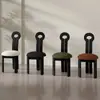 Silla de Comedor Francesa Retro de Madera Maciza, Silla de Maquillaje para el Hogar Estilo Mediados de Siglo, Silla con Respaldo, Silla Simple Nórdica