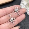 Nuevo colgante transfronterizo de plata antigua con forma de estrella y luna, colgante con forma de cuatro hombres, estrella y sol, llavero, collar y pulsera, accesorios