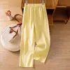 Calça Larga Jovial para Mulheres Moda Verão 2026, Cintura Elástica, Fina Estilo Novo, Caimento Solto, Emagrecedora Casual Reta