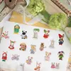 60 Pegatinas de Frutas y Animales de Dibujos Animados, Conejos y Mapaches Lindos, Materiales para Diario, Pegatinas Decorativas para Botellas de Agua y Fundas de Teléfono
