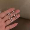 Brincos elegantes de craque de estrela do mar embutidos em diamantes, borla de pérola, design de nicho de luxo leve, brincos femininos de moda all-match brincos requintados