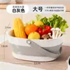 Cesta Drenante Dobrável de Camada Dupla Utensílios de Cozinha Bacia para Lavar Vegetais Bandeja de Frutas Doméstica para Sala de Estar Cesta de Armazenamento para Acampamento ao Ar Livre