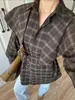 Exportação Transfronteiriça de Roupas Femininas Europeias e Americanas Novo Estilo de Moda 2026: Conjunto de Três Peças com Xale, Cintura de Amarrar e Camisa de Manga Longa Xadrez