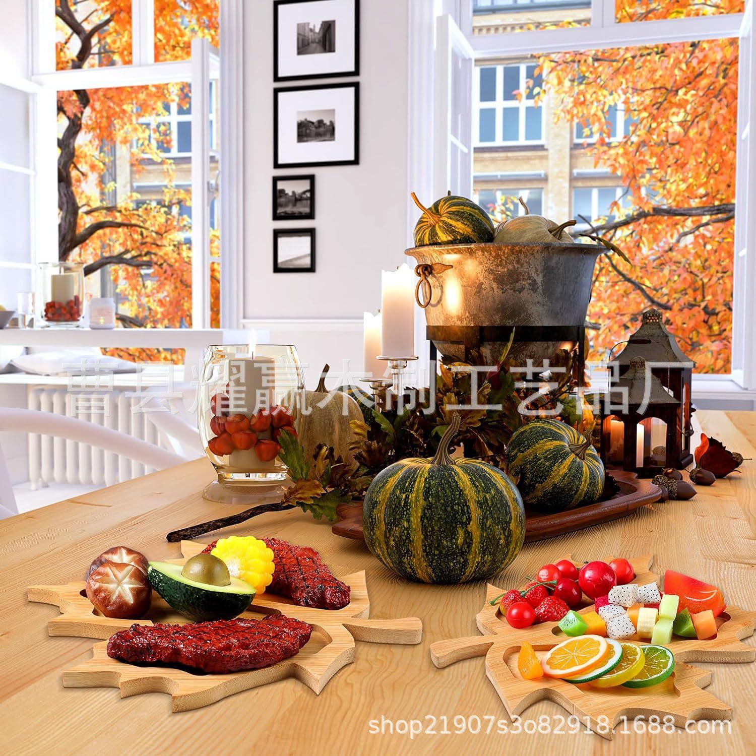 木制餐盘新款不规则托盘 点心水果盘万圣节奶酪板 派对水果装饰