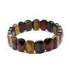 Joyería de Cristal Transfronteriza, Piedra Natural, Pulsera de Amatista de Moda para Mujer, Ojo de Tigre Multicolor con Etiqueta de Mano Facetada