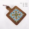 Alfombrilla Aislante Térmico, Posavasos de Madera con Diseño de Azulejo Floral para Mango de Olla, Placa de Madera Antiescaldado Posavasos, Alfombrilla de Madera Aislante Térmico para Cazuela Olla de Sopa, Estilo Nórdico