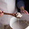 Espátula coladora de madera estilo japonés cuchara de sopa cuchara de madera para el hogar cocina mango largo espátula de madera grande antiadherente