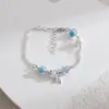 Pulseira de Prata Composta de Pérola Estilo Novo 2024, Estilo Fresco e Doce, Adequada para Todos os Tons de Pele e Looks, Feita à Mão