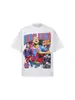 Camiseta de Algodão Puro Estilo Ronaldinho 2026 Transfronteiriça para Homens, Gola Redonda Retro Americana, Ombros Caídos, Caimento Solto, Camiseta Masculina Versátil de Manga Curta