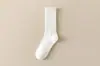 Calcetines de punto grueso de tubo alto para mujer, modernos, para primavera y otoño, calcetines largos blancos de tubo para mujer, calcetines Zhuji de color liso