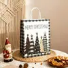 Bolsa de Regalo Navideña de Alta Gama Satchel Bolsa de Papel Kraft Personalizada Grande y Pequeña Venta al por Mayor Bolsas de Regalo Horizontales y Verticales