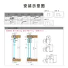Accesorios para puertas corredizas de gabinete sin riel inferior, puerta de vidrio de 5 mm, riel deslizante para puertas corredizas simples y dobles, accesorios de herrajes para puertas corredizas