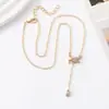 Nuevo collar de diamante de elfo ángel estilo coreano y japonés para mujer, simple y elegante, lujo ligero, cadena de suéter de nicho para la clavícula de otoño e invierno