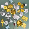 Nueva Marcación Láser Feliz Navidad Decoración de Pastel para Hornear Fiesta de Navidad Tarjeta de Pastel Acrílica